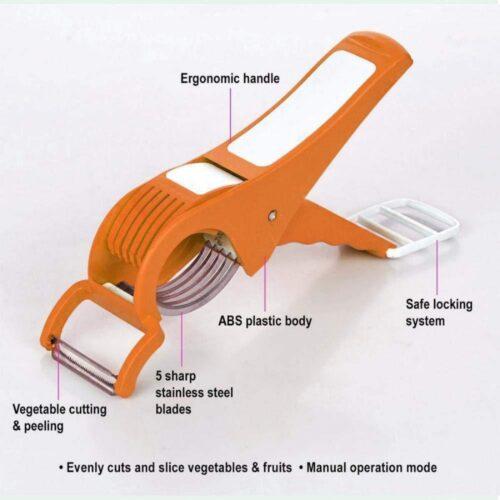 Generic Pack Of_4 Vegetable Cutter With Peeler (Color: Assorted)