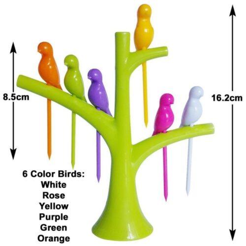 Generic Pack of 10 (60pcs) Bird Fork Dazzling colors (Color: Assorted)