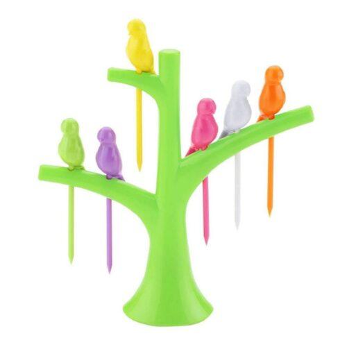 Generic Pack of 10 (60pcs) Bird Fork Dazzling colors (Color: Assorted)