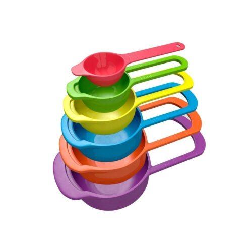 Generic Pack Of_2 Plastic Colorful Measuring Spoon Measuring Cup(6 Pcs Set) (Color: Assorted)