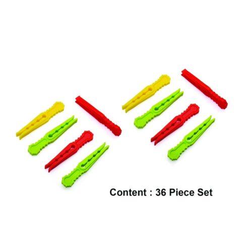 Generic Pack Of 3_Multipurpose Plastic Cloth Hanging Pegs Clips_36 Pcs (Color: Assorted)