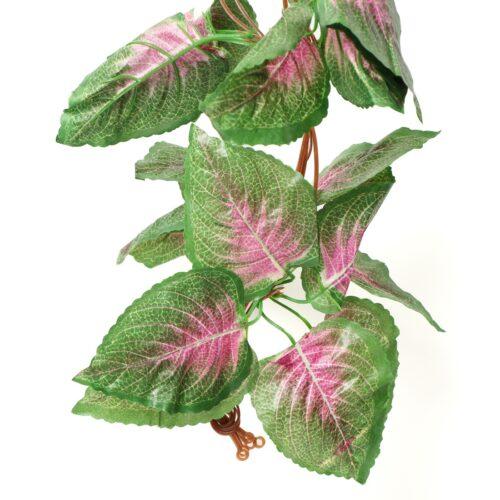 Generic Pack Of 3 Silk Polyester Artificial Shaded Pink Green Leaf Vine Hanging Garland Foliage Flowers Leaf Plants For Wall Decoration (Color: Pink-Green,Length: 15 Feet)