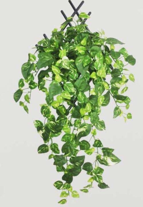 Generic Pack Of 5 Silk Polyester Artificial Money Plant Leaf Vine Hanging Garland Foliage Flowers Leaf Plants For Wall Decoration (Color: Green,Length: 15 Feet)