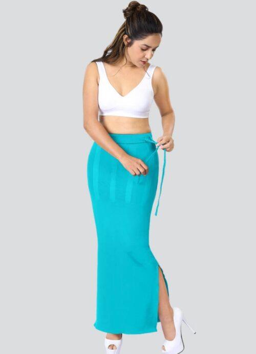 Dermawear Women’s Saree Shapewear (Model: SS_406_Saree Shaper, Color:Turquoise Blue, Material: 4D Stretch)