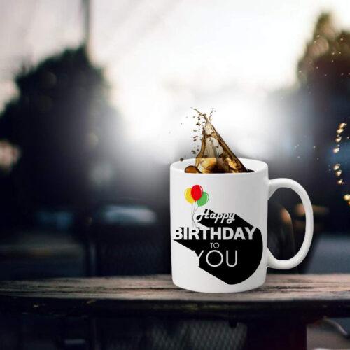 Happy Birthday to You Printed Ceramic Coffee Mug (Color: White, Capacity: 350ml) - Image 4