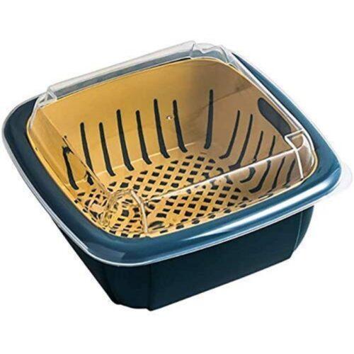 Generic Double Layer Drain Basket Multi-Functional Square (Color: Assorted)