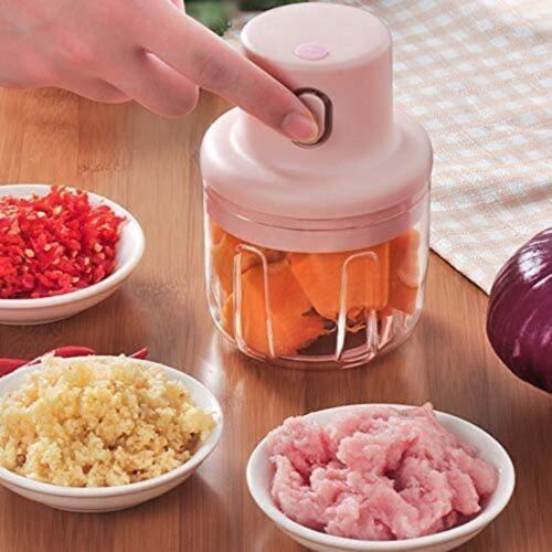 Mini Garlic Chopper 250ML, Portable Mini Food Chopper with USB Charging (Color: Assorted)