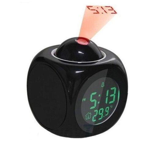 Digital LCD Display Colorful Voice Projection Alarm Clock (Color: Assorted)