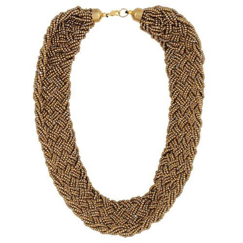 Generic Designer Golden Beads Necklace (Color: Golden)