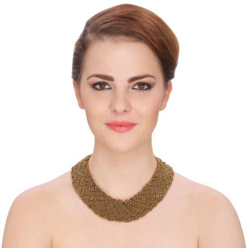 Generic Designer Golden Beads Necklace (Color: Golden)