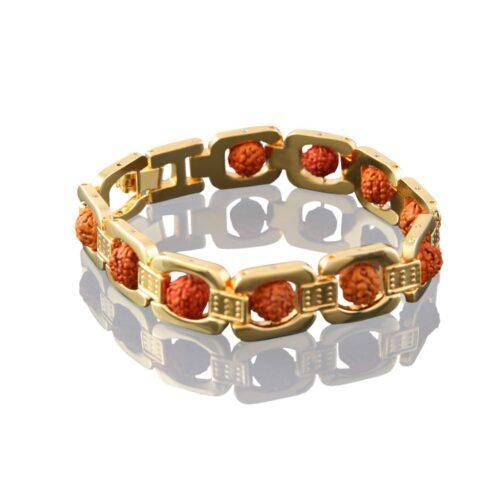 Generic Rudraksha Gold Plated Bracelet (Color: Gold)