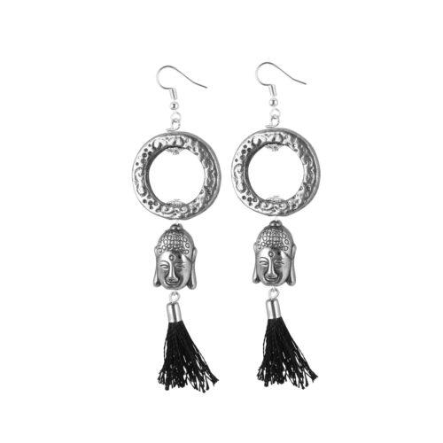 Generic Women’s Oxidized Silver plated Buddha Style Earring (Color: Black)