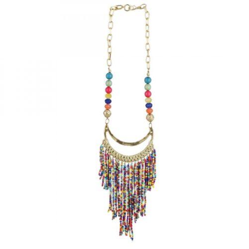 Generic Women’s High Finished Designer Hanging Party Wear Beads Necklace (Color: Multi Color)