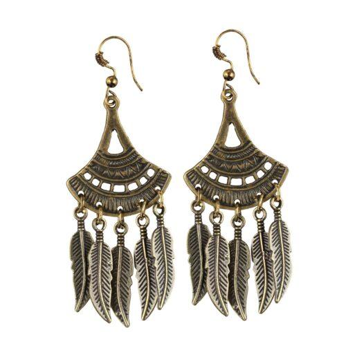 Generic Women’s Gold Plated Leaf Design Earring (Color: Gold)