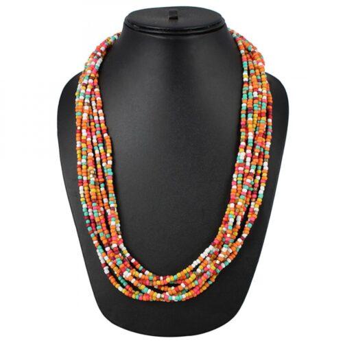 Generic Women’s Designer Multi Colour Elegant Beads Necklace (Color: Multi Color)