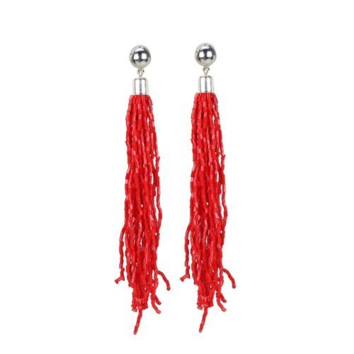 Generic Women’s Alloy, Beads Hook Dangler Hanging Earring (Color: Red)