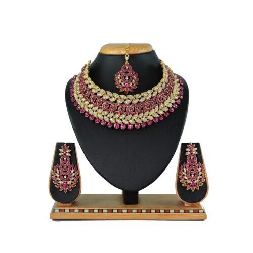 Generic Women’s Alloy Necklace set (Pink)