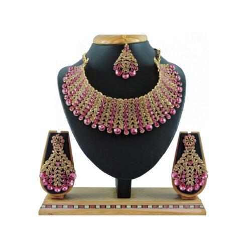 Generic Women’s Alloy Necklace set (Pink)