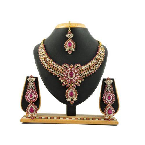 Generic Women’s Alloy Necklace set (Pink)