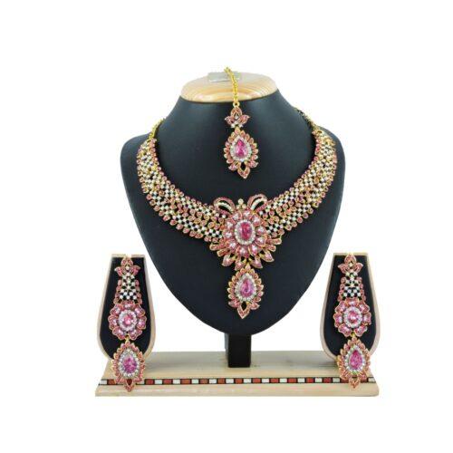 Generic Women’s Alloy Necklace set (Pink)