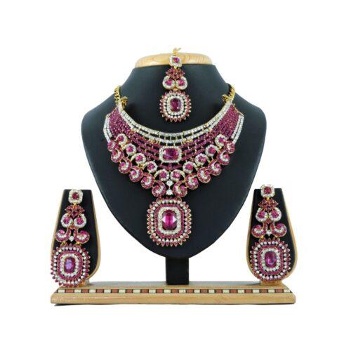 Generic Women’s Alloy Necklace set (Pink)