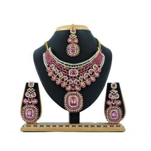 Generic Women’s Alloy Necklace set (Pink)