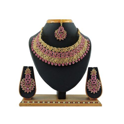 Generic Women’s Alloy Necklace set (Pink)