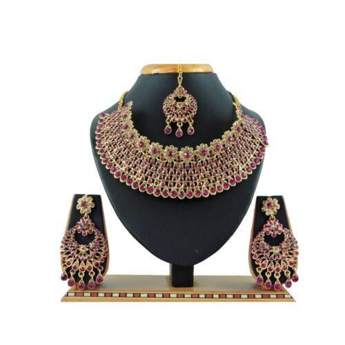 Generic Women’s Alloy Necklace set (Pink)