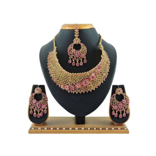 Generic Women’s Alloy Necklace set (Pink)