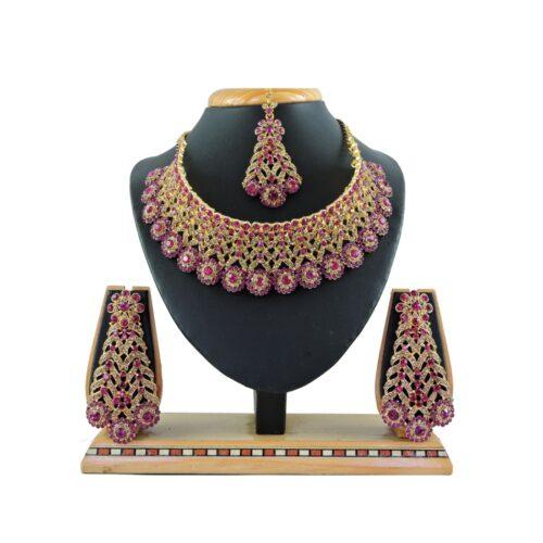 Generic Women’s Alloy Necklace set (Pink)