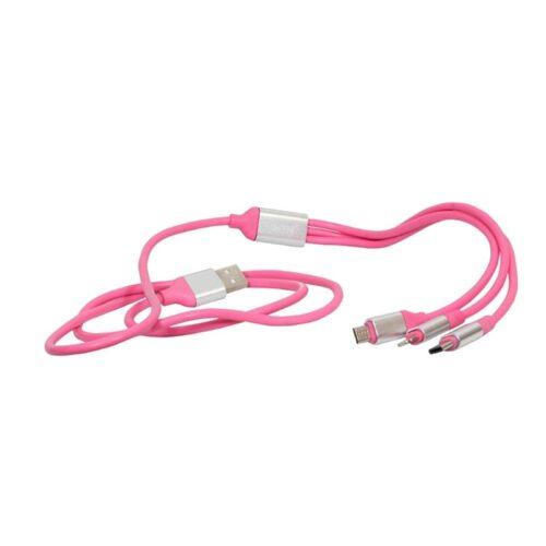 Pack Of_2 Colorful Multi Charger Cable 3 In 1 Cable Sp_32 (Color: Assorted)