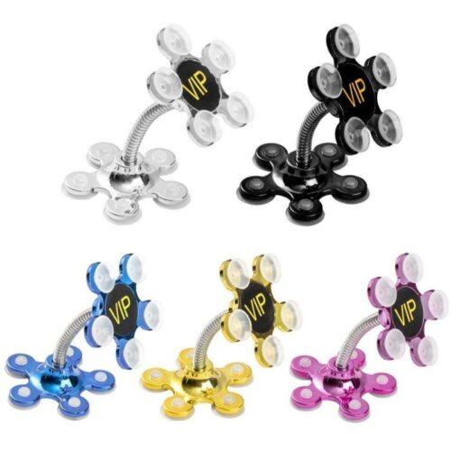 Pack Of_5 Phone Sucking Stand Flower Shape Cell Phone Holder (Color: Assorted)