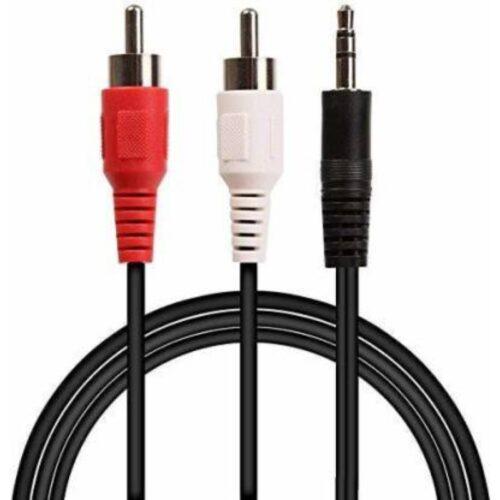 Pack Of_5 3.5 Mm Jack Stereo Audio Male To 2 Rca Male Cable (Color: Assorted)