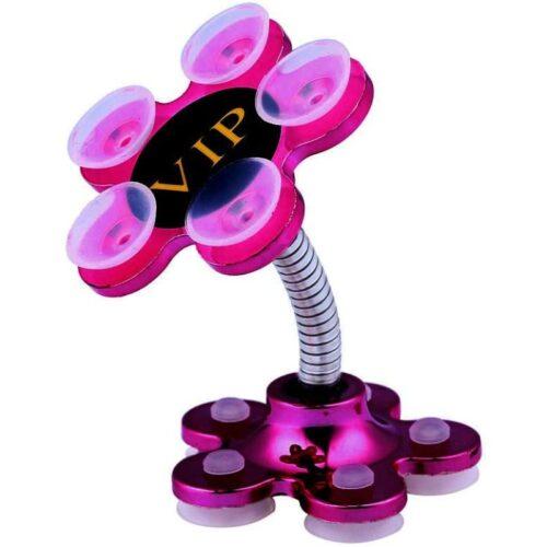 Pack Of_5 Phone Sucking Stand Flower Shape Cell Phone Holder (Color: Assorted)