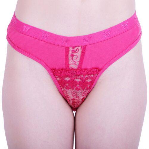 Women’s Cotton Bra And Panty Set (Material: Cotton (Color: Dark Pink)