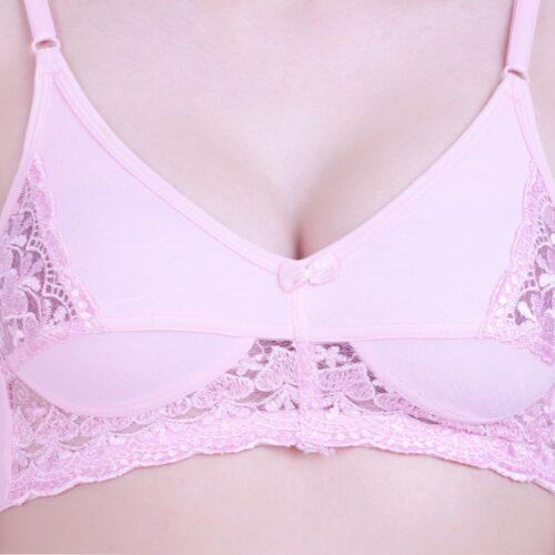 Women’s Cotton Bra And Panty Set (Material: Cotton (Color: Light Pink)