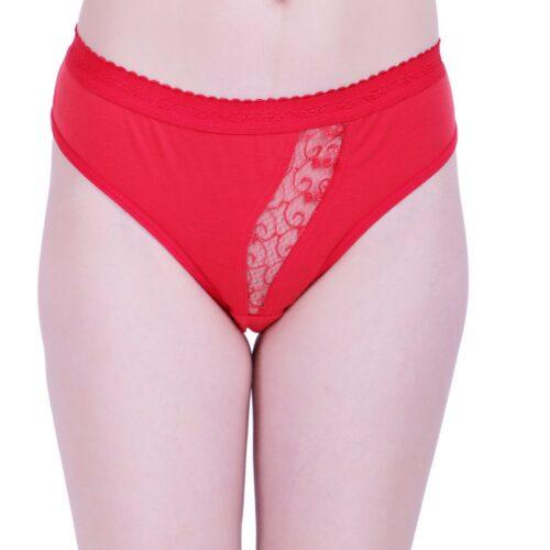 Women’s Cotton Bra And Panty Set (Material: Cotton (Color: Red)