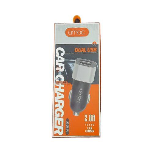 Amac Dual Usb Car Charger 2.8A (Color: Assorted)