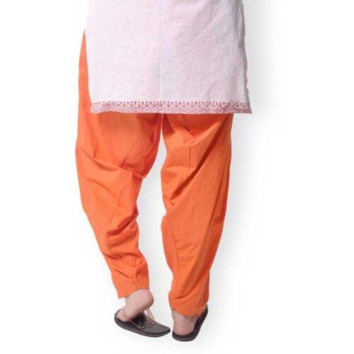 Generic Women’s Cotton Solid Patiyala (Color:Orange)