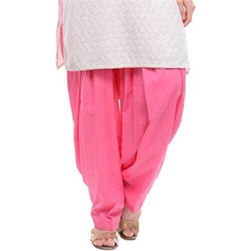 Generic Women’s Cotton Solid Patiyala (Color:Baby Pink)