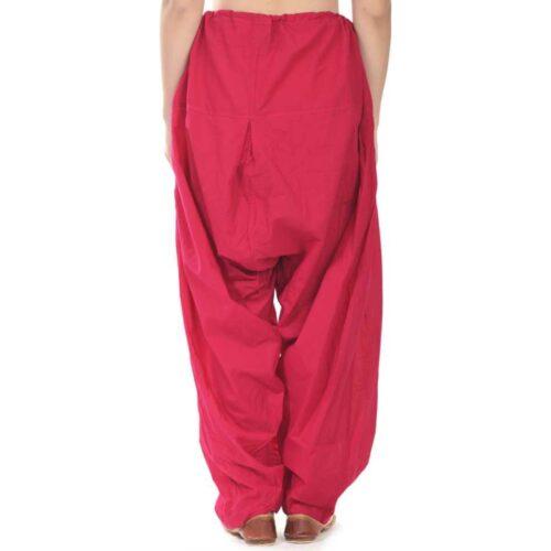 Generic Women’s Cotton Solid Patiyala (Color:Rani Pink)