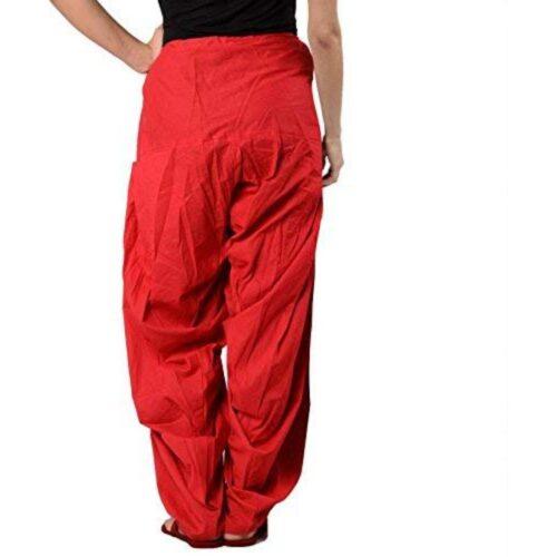 Generic Women’s Cotton Solid Patiyala (Color:Red)