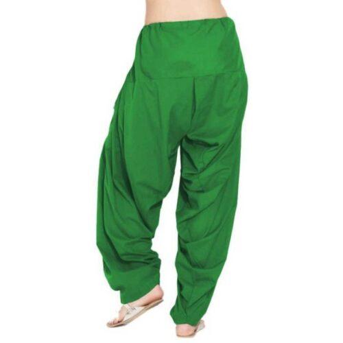 Generic Women’s Cotton Solid Patiyala (Color:Green)