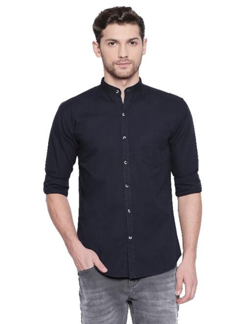 Generic Men’s Cotton Casual Shirt (Material: Cotton, (Color:Navy Blue)