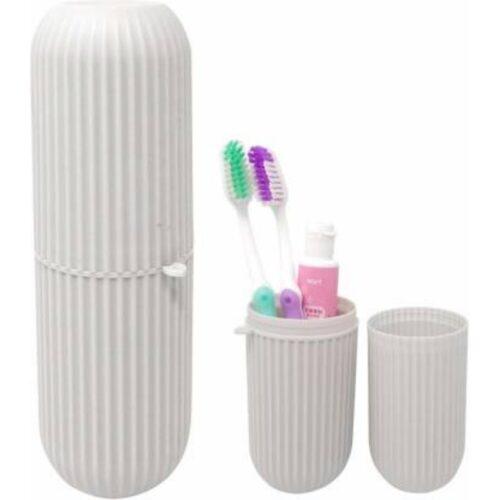 Generic Pack Of_3 Capsule Shaped Travel Storage Bottle Anti Bacterial Toothbrush Storage Organizer (Color: Assorted)