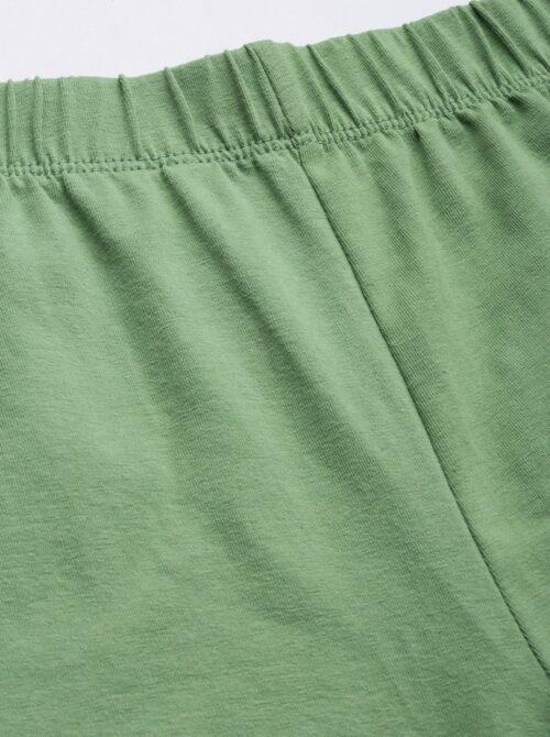 Generic Women’s Cotton Leggings (Color:Green Solid)