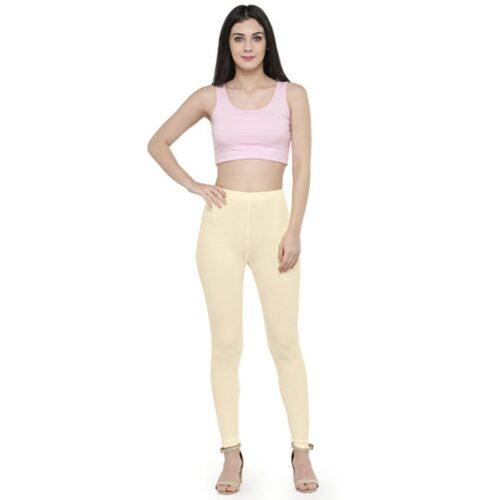 Generic Women’s Cotton Leggings (Color:Off White)