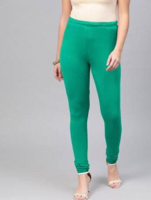 Generic Women’s Cotton Leggings (Color:Sea  Green)