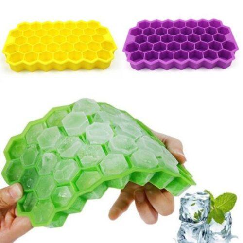 Generic Pack Of 2_37 Cavity Flexible Silicone Honeycomb Design Ice Cube Tray (Color: Assorted) - Image 5