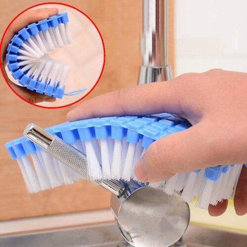 Generic Pack Of 5_Flexible Plastic Cleaning Brush for Home, Kitchen and Bathroom (Color: Assorted)